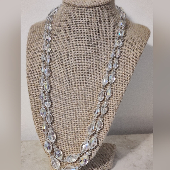 Vintage Austrian crystals long gradient necklace - Picture 5 of 13